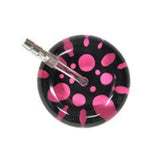UltraScope Single Stethoscope Polka Dots Black and Hot Pink