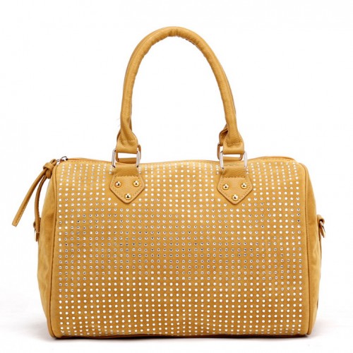 Diamante Bowler Bag - Yellow image 1