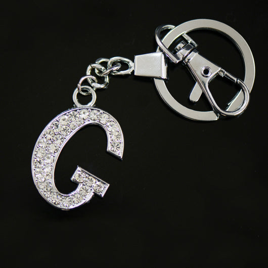 Diamante Letter G Keyring - Silver image 1
