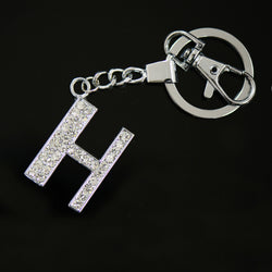 Diamante Letter H Keyring - Silver image 1