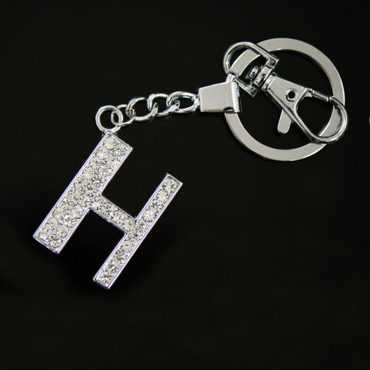 Diamante Letter H Keyring - Silver image 1