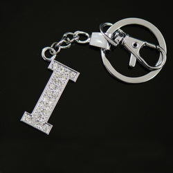 Diamante Letter I Keyring - Silver image 1