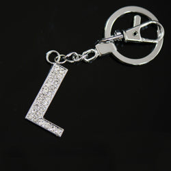 Diamante Letter L Keyring - Silver image 1