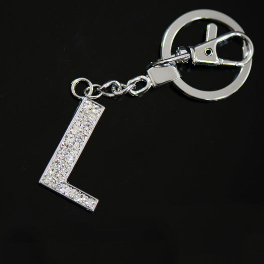 Diamante Letter L Keyring - Silver image 1