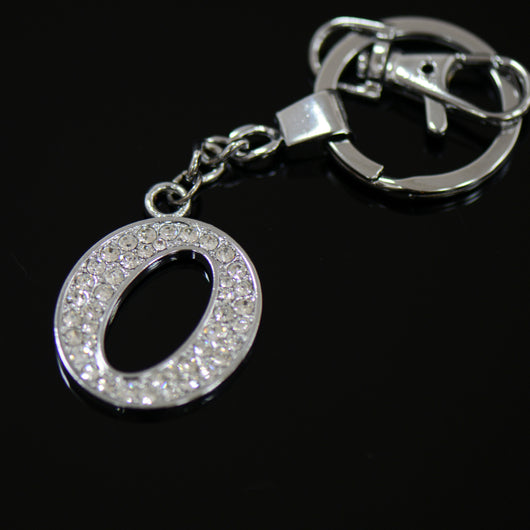Diamante Letter O Keyring - Silver image 1
