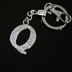 Diamante Letter Q Keyring - Silver image 1