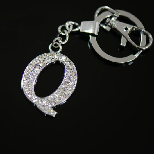 Diamante Letter Q Keyring - Silver image 1