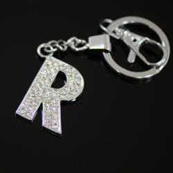 Diamante Letter R Keyring - Silver image 1