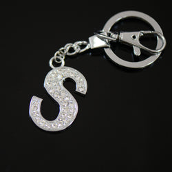Diamante Letter S Keyring - Silver image 1