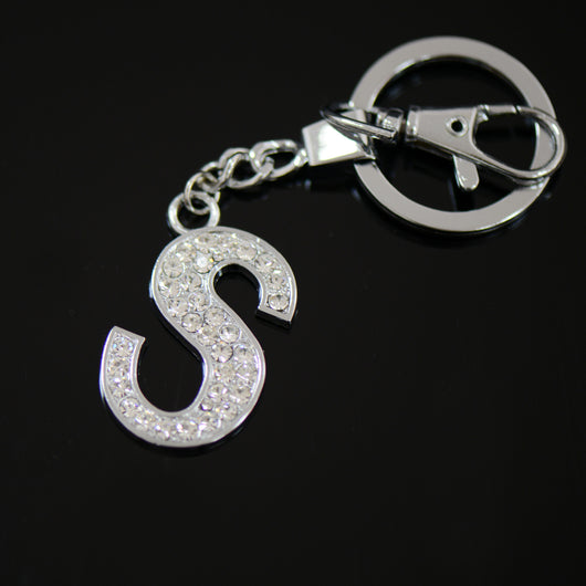 Diamante Letter S Keyring - Silver image 1