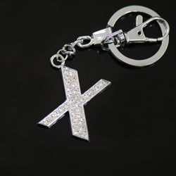Diamante Letter X Keyring - Silver image 1
