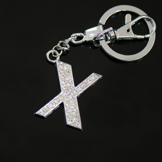 Diamante Letter X Keyring - Silver image 1