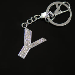 Diamante Letter Y Keyring - Silver image 1