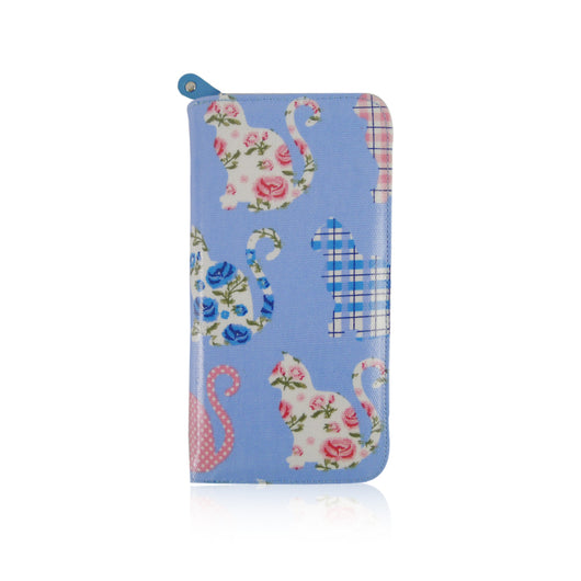 Kitty Pattern Purse Long - BLUE image 1