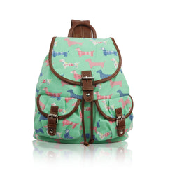 Sausage Dog Retro Rucksack - Green image 1
