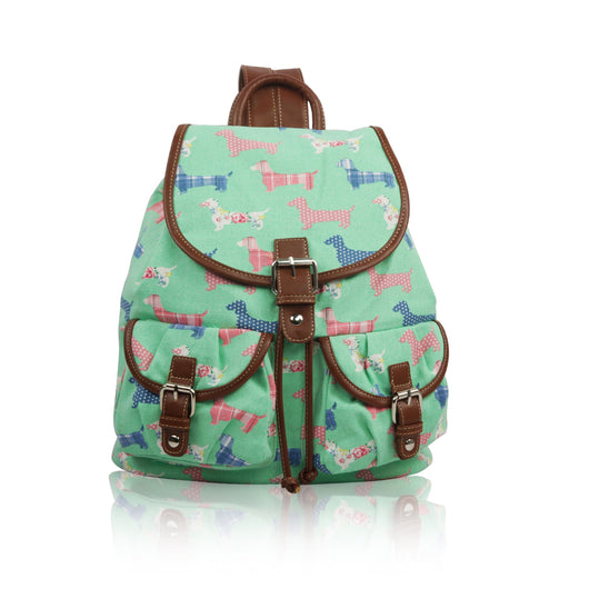 Sausage Dog Retro Rucksack - Green image 1