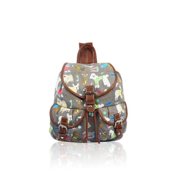 Mixed Dog Retro Rucksack - Grey image 1