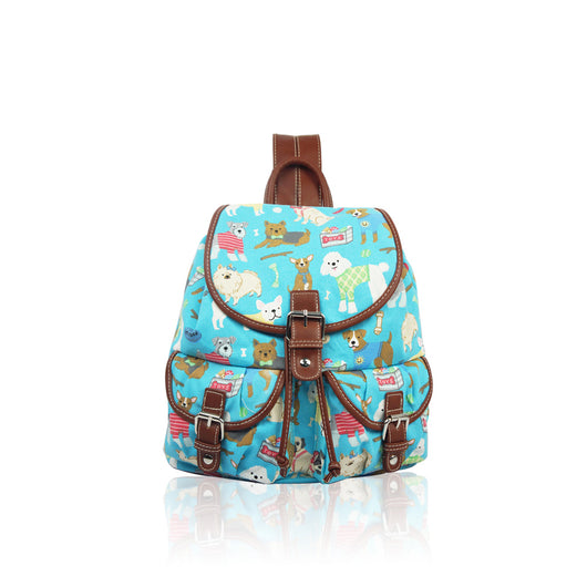 Mixed Dog Retro Rucksack - Blue image 1