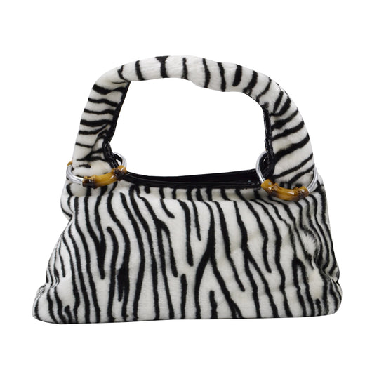 Tanda Furry Zebra Bag - White image 1