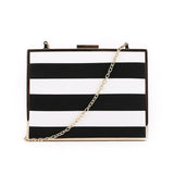 Black & White Stripe Box Clutch image 1