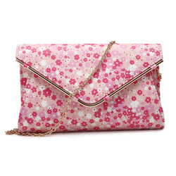 Metal Edged Envelope Clutch - Floral image 1