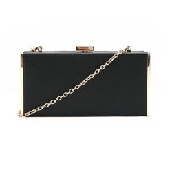 Petite Box Clutch in Textured Faux Leather - Black image 1