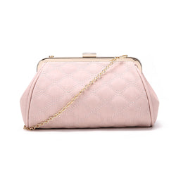 Quilted Faux Leather Clutch - Pink image 1