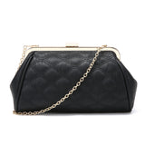Quilted Faux Leather Clutch - Black image 1