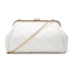 Quilted Faux Leather Clutch - Ivory image 1