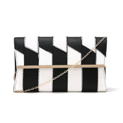 Patchwork Foldover Clutch - Black & White image 1