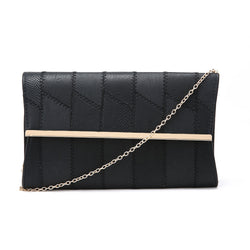 Patchwork Foldover Clutch - Black image 1