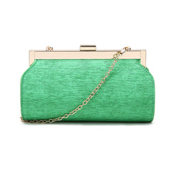 Textured Rounded Clutch Bag - Green image 1