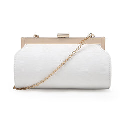 Textured Rounded Clutch Bag - Ivory image 1