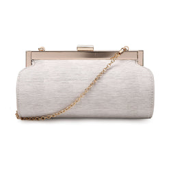 Textured Rounded Clutch Bag - Grey image 1
