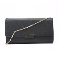 Textured Fold Clutch - Black image 1