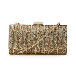 Glitter Cage Clutch - Gold image 1