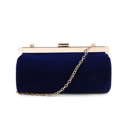 Velvet Clutch Bag - Blue image 1
