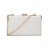 Box Clutch in Textured Faux Leather - White image 1