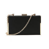 Box Clutch in Textured Faux Leather - Black image 1