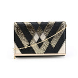 Diagonal Patch Evening Bag - Black image 1