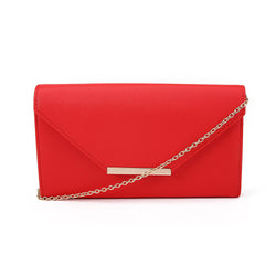 Textured Envelope Clutch - Red image 1