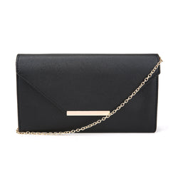 Textured Envelope Clutch - Black image 1