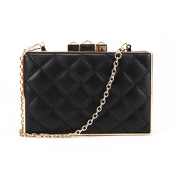 Quilted Box Clutch - Black image 1