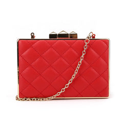 Quilted Box Clutch - Red image 1