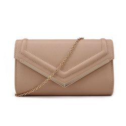 Arrow Shaped Flap Clutch - Nude image 1