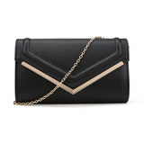 Arrow Shaped Flap Clutch - Black image 1