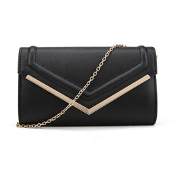 Arrow Shaped Flap Clutch - Black image 1