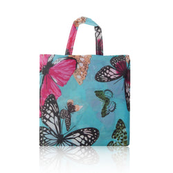 Large Butterfly Foldaway Shopper Bag - Blue image 1