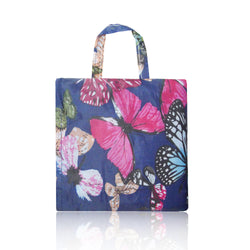 Large Butterfly Foldaway Shopper Bag - Dark Blue image 1