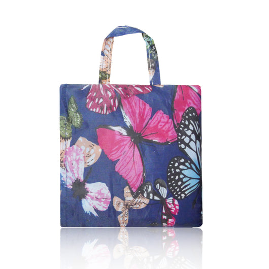Large Butterfly Foldaway Shopper Bag - Dark Blue image 1